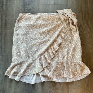 Ruffle wrap mini skirt